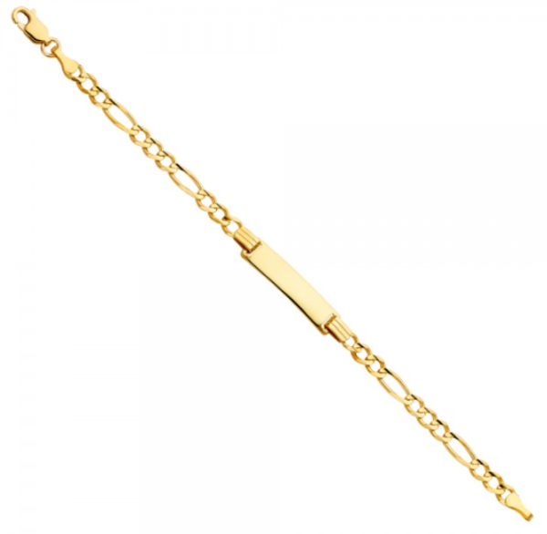 14KY Figaro 3+1 Baby ID Bracelet - 6"