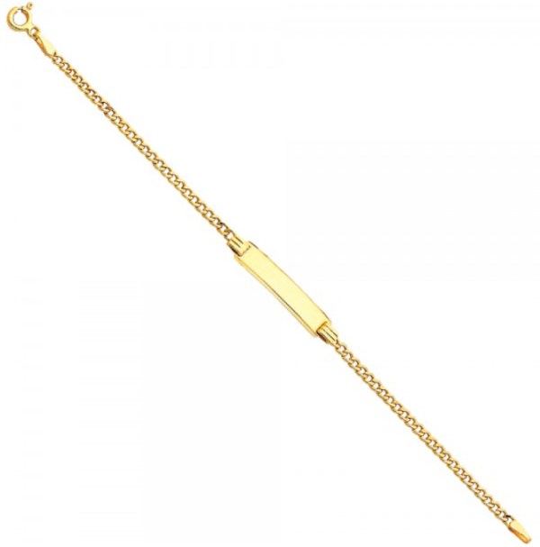14KY Hollow Cuban Baby ID Bracelet - 6"