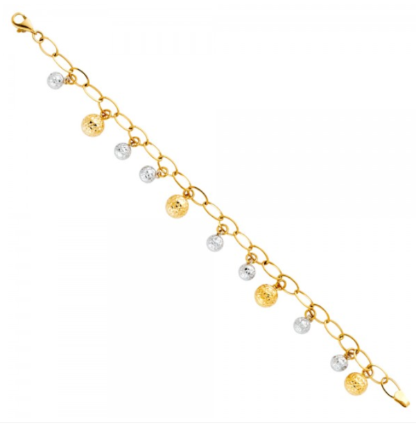 14K 2T Light Fancy Hollow Bracelet - 7.5"