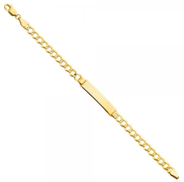 14KY Cuban Baby ID Bracelet - 6"