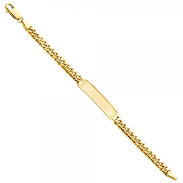 14KY Cuban Frame Junior ID Bracelet - 6"