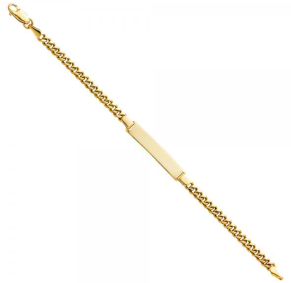 14KY Cuban Plain Baby ID Bracelet - 6"