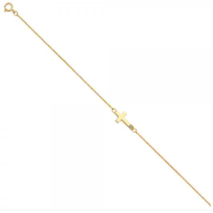 14KY Light CZ Chain Bracelet - 7+1"