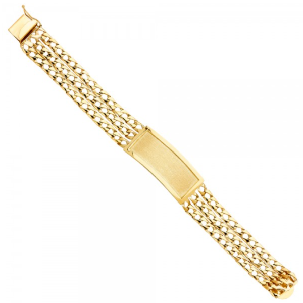 14KY 3L Light Cuban Link ID Bracelet - 8.5"