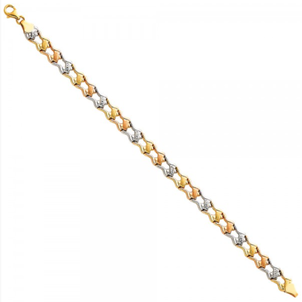 14K 3C Light Stampato Bracelet - 7.25"