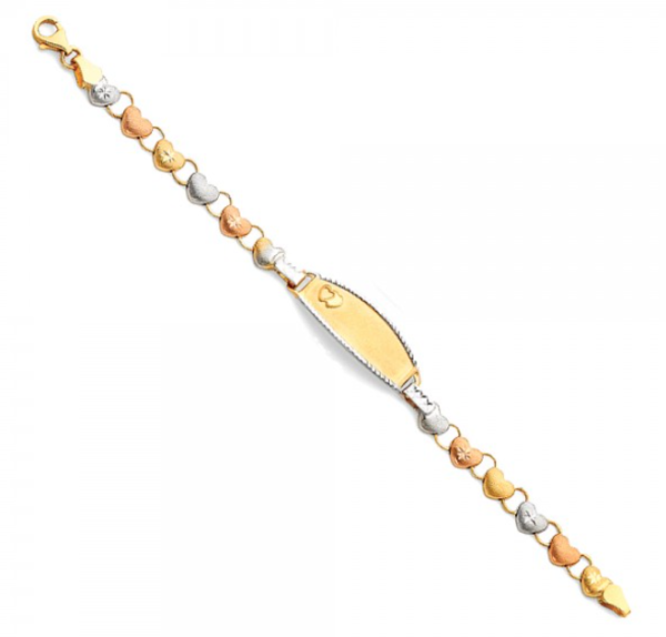 14K 3C Light Stampato ID Bracelet - 6"