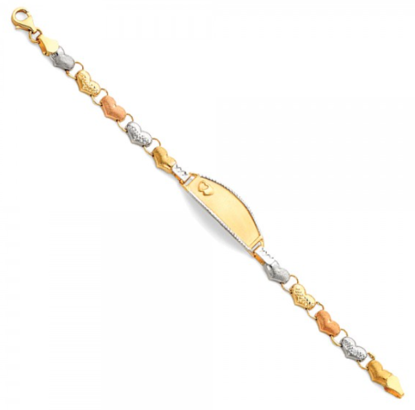 14K 3C Light Stampato ID Bracelet - 6"