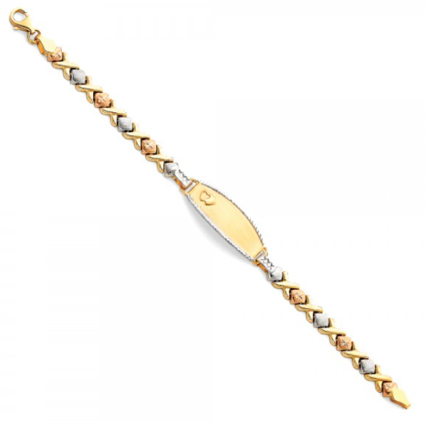 14K 3C Light Stampato ID Bracelet - 6"