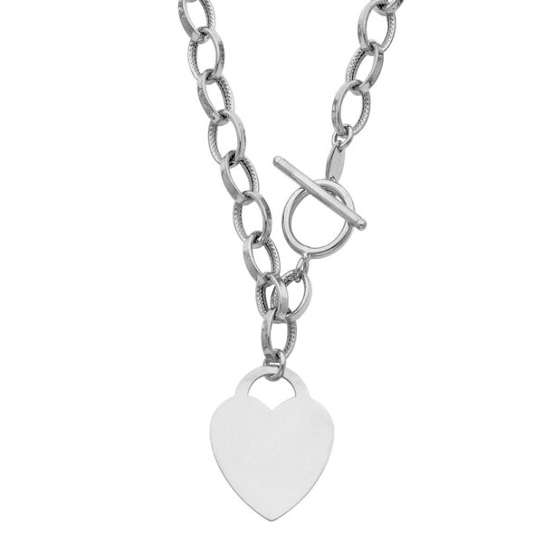 Hollow Links With Heart Necklace - 18"