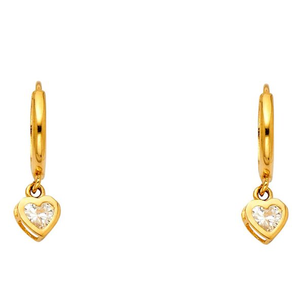 CZ Hanging Huggies Earrings
