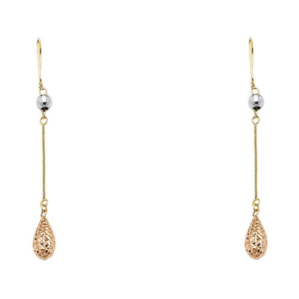 2T Teardrop Ball Hanging Earrings